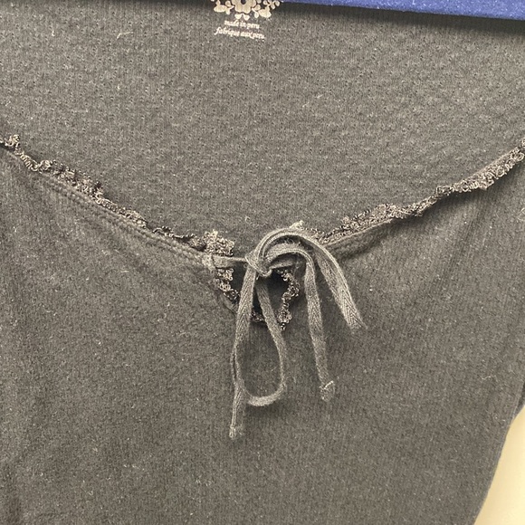 Free People Black Lace Trim Top. Size Medium. - Picture 7 of 8